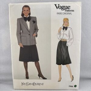 Vogue Paris Original Vintage 90s Sewing Pattern YS Laurent Separates 2886 10/32b